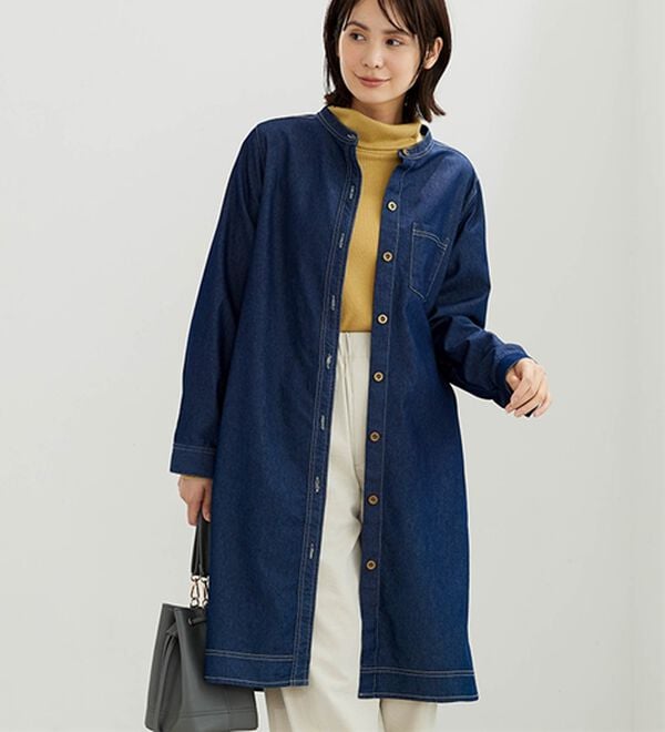 BELLUNA（ベルーナ）の「デニム素材ボタン使いジャケットワンピース（その他ワンピース）」｜詳細画像