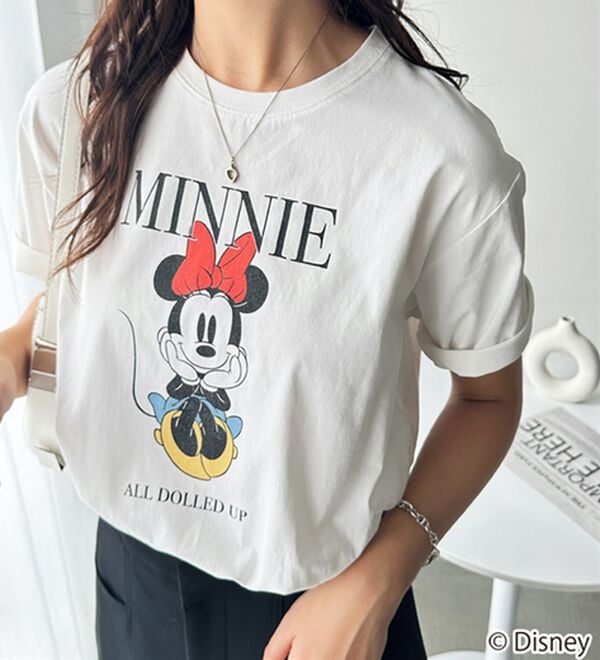 GeeRA（ジーラ）の「【Disney/ディズニー】別注/Mickey Mouse＆Minnie Mouse/ヴィンテージプリントTシャツ（カットソー）」｜詳細画像