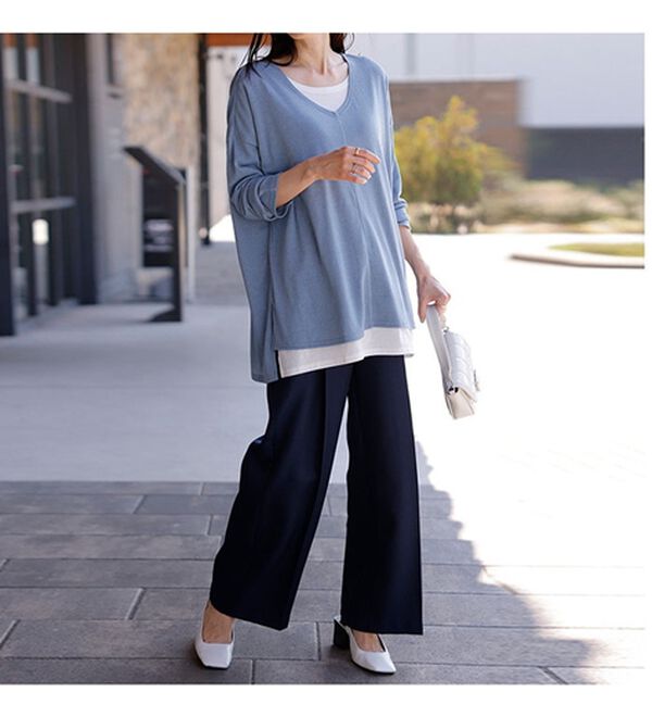 RANAN（ラナン）の「レイヤード風ニットソーチュニック（チュニック）」｜詳細画像