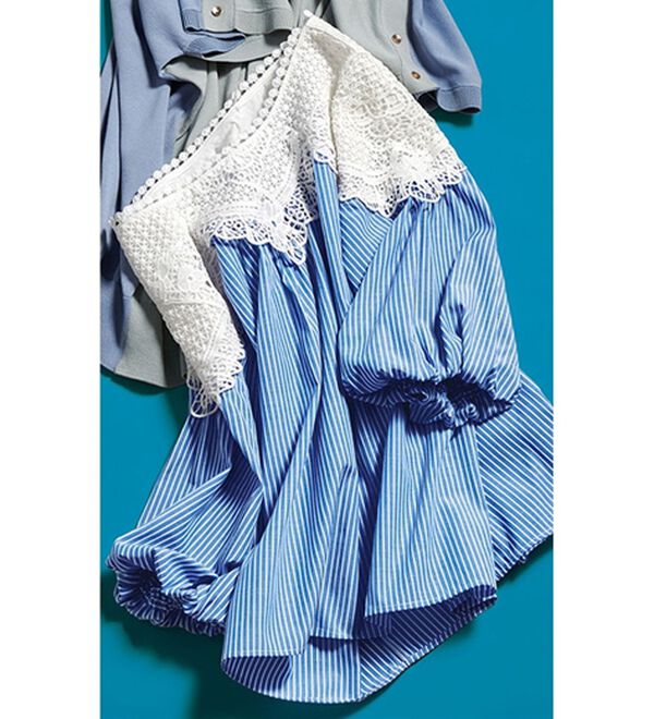 RANAN（ラナン）の「レース切替ボリューム袖ブラウス（ブラウス）」｜詳細画像