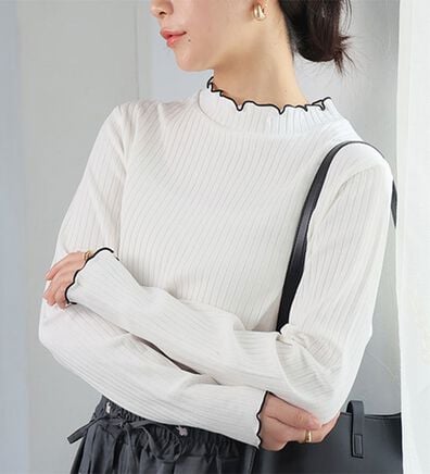 A HAPPY MARILYN（アハッピーマリリン）の「【大きいサイズ】【Ｌ～８Ｌ／選べる袖丈】綿タッチで極上の着心地！テレコリブトップス（カットソー）」