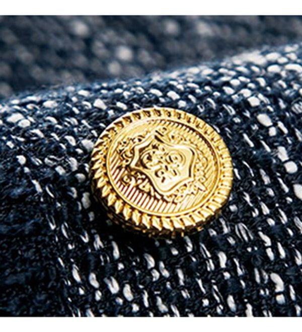 BELLUNA（ベルーナ）の「ツイード調素材フリンジ使いセットアップ（スカートスーツ）」｜詳細画像