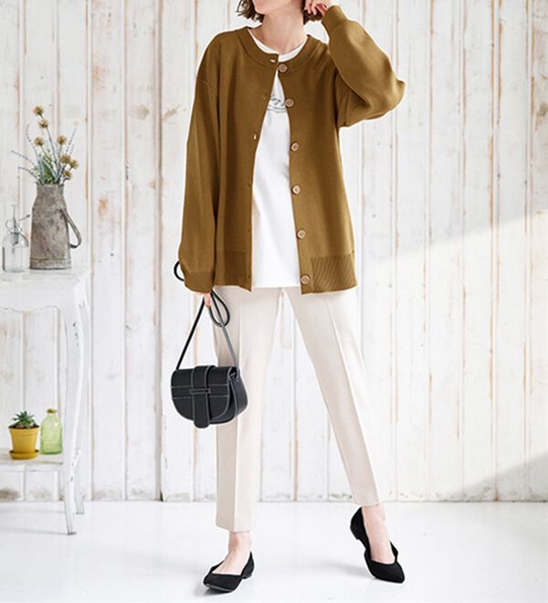 BELLUNA（ベルーナ）の「洗える！軽い！配色使いニットカーディガン（ニットカーディガン）」｜詳細画像