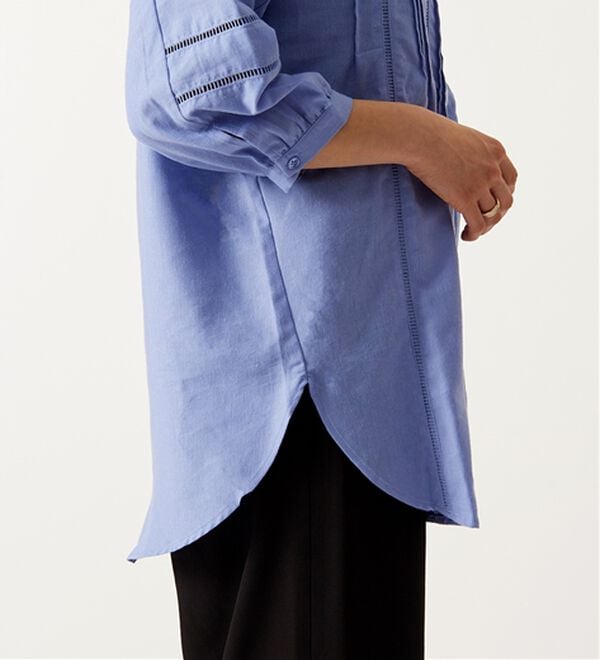BELLUNA（ベルーナ）の「機能付リネン混ピンタック使いシャツチュニック（チュニック）」｜詳細画像