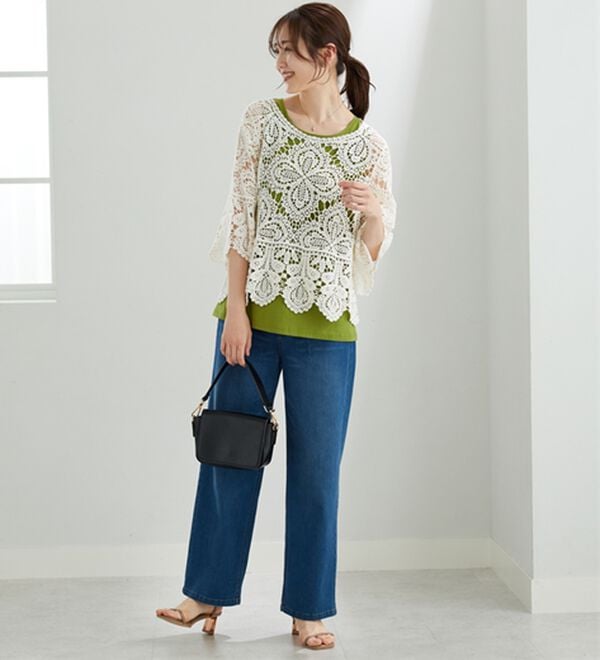 BELLUNA（ベルーナ）の「クロシェ編みプルオーバー（ニット・セーター）」｜詳細画像