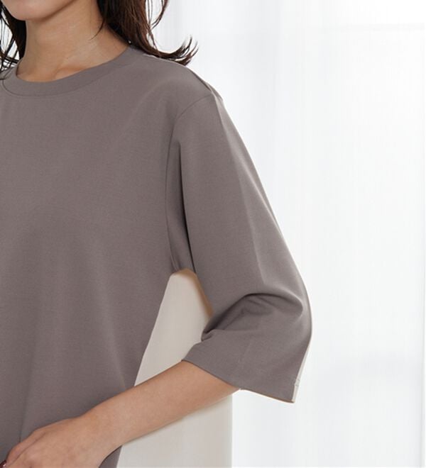 BELLUNA（ベルーナ）の「ドロスト使い配色デザインチュニック（チュニック）」｜詳細画像