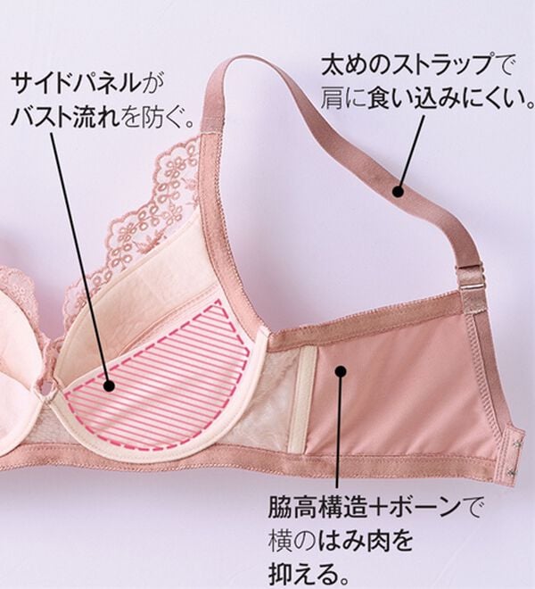 LAVIENNE（ラヴィエンヌ）の「【見つかる・選べる！】わたしサイズのプチプラノンワイヤーブラ＆ショーツ（ブラジャー＆ショーツセット）」｜詳細画像