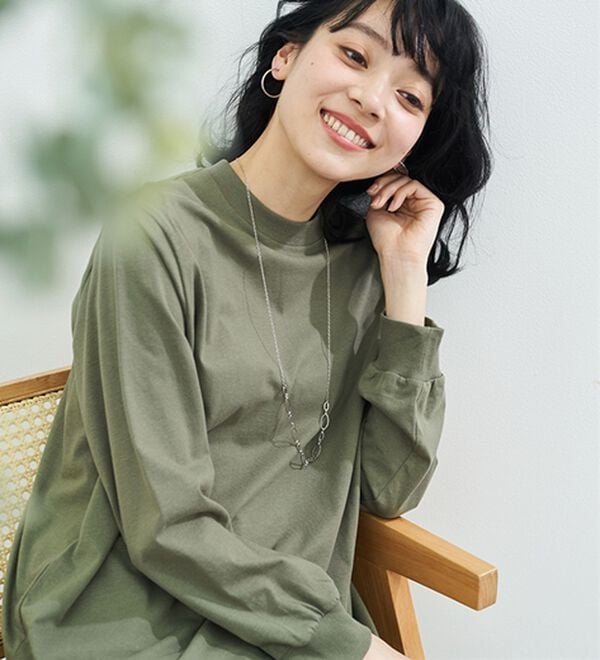 BELLUNA（ベルーナ）の「綿１００腰まわりゆったりリブデザインチュニック（カットソー）」｜詳細画像