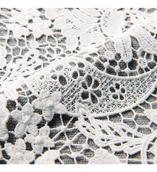 VINNO（ヴィノ）の「バックレースデザイン・なめらかニットチュニック（ニット・セーター）」｜詳細画像