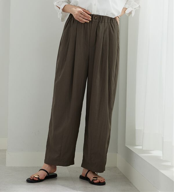 BELLUNA（ベルーナ）の「ビンテージ調タックワイドパンツ（ワイドパンツ・ガウチョ）」｜詳細画像