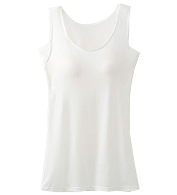 LAVIENNE（ラヴィエンヌ）の「接触冷感　なめらか素材背中フリーカップ付きインナー＜さらりラボ＞タンクトップ（ブラトップ・カップ付きインナー）」｜詳細画像