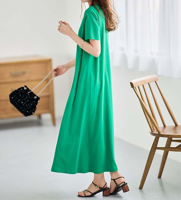 RANAN（ラナン）の「＜ＢＣ＞綿１００％ひんやりポケット付マキシワンピース（その他ワンピース）」｜詳細画像