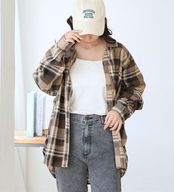 A HAPPY MARILYN（アハッピーマリリン）の「【大きいサイズ】【ＬＬ～８Ｌ】フランネル　サイドタックチェックシャツ（シャツ）」｜詳細画像