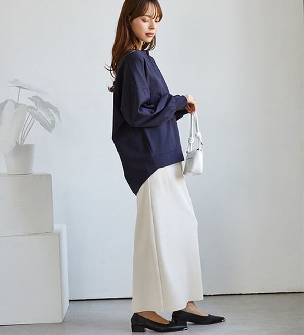 RANAN（ラナン）の「ハーフジップコクーン長袖チュニック（カットソー）」｜詳細画像