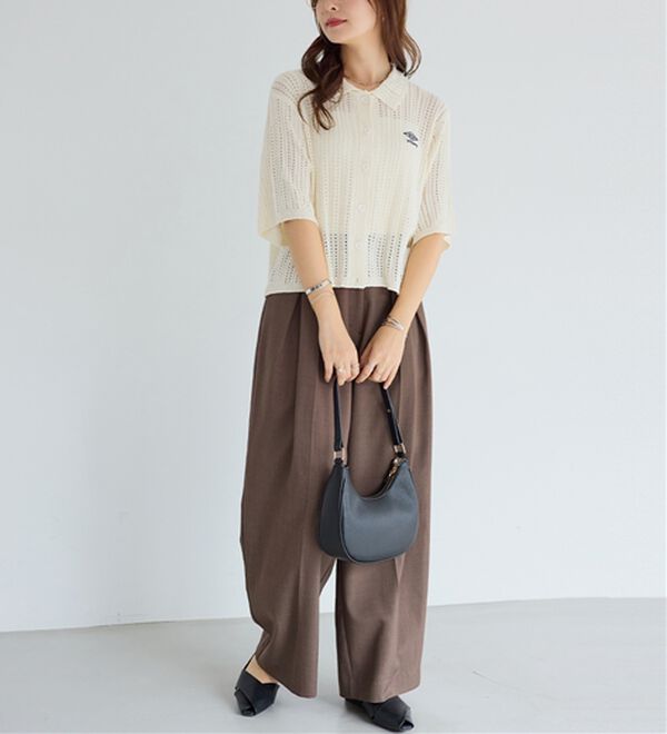 Viola e Viola（ヴィオラ エ ヴィオラ）の「【アンブロ】透かし編みポロカーディガン（ニットカーディガン）」｜詳細画像