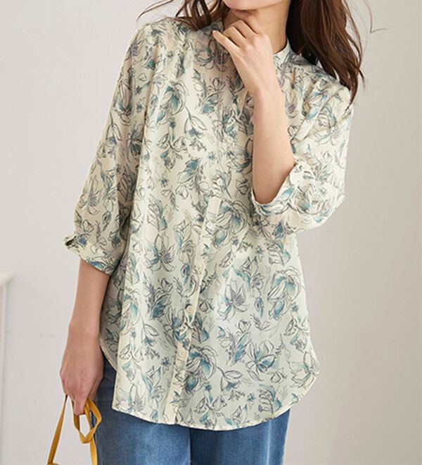 BELLUNA（ベルーナ）の「涼感やわらか袖リボンシャツチュニック（チュニック）」｜詳細画像