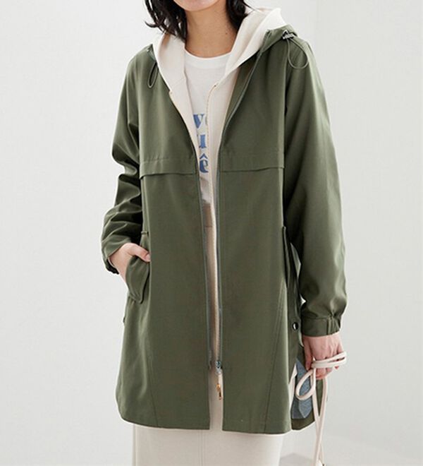 BELLUNA（ベルーナ）の「はっ水加工ボンディング素材ロング丈パーカー（ロングコート）」｜詳細画像