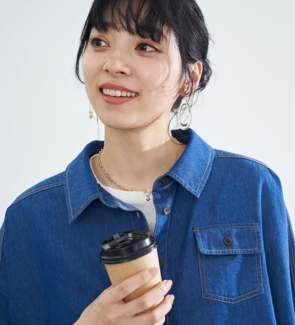 BELLUNA（ベルーナ）の「大人のゆるっと変形デニムシャツ（シャツ）」｜詳細画像