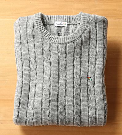 「＜アーノルド　パーマー＞ワンポイントケーブルニット（メンズニット・セーター）」