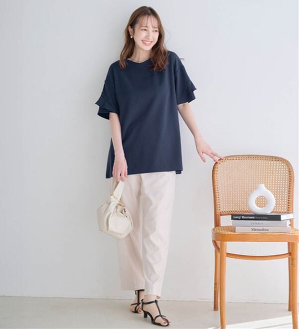 alotta（アロッタ）の「【４つの機能付】ひんやりフリル袖Ｔシャツチュニック（チュニック）」｜詳細画像