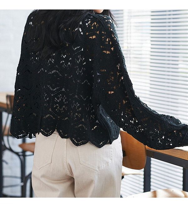 RANAN（ラナン）の「かぎ針風ショート丈プルオーバー（ニット・セーター）」｜詳細画像