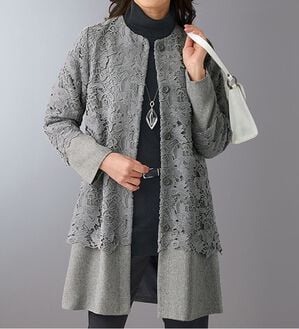 BELLUNA（ベルーナ）の「ケミカルレース使い重ねデザインジャケット（その他ジャケット）」｜詳細画像