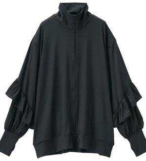 RANAN（ラナン）の「フリルラッシュガードブルゾン（ブルゾン）」｜ブラック