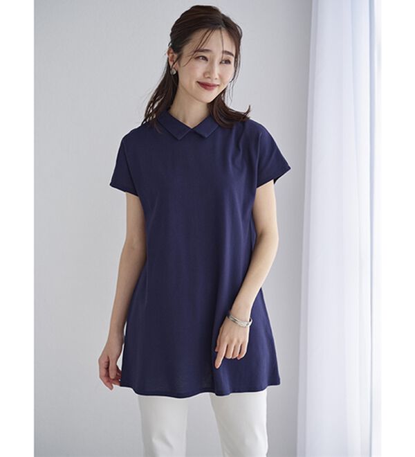 BELLUNA（ベルーナ）の「ヒンヤリ！綿１００％かのこポロチュニック（チュニック）」｜詳細画像