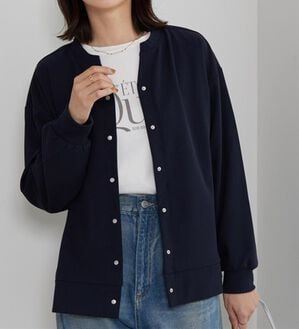 BELLUNA（ベルーナ）の「ジョーゼット素材スキッパーカーディガン（その他カーディガン）」｜ネイビー