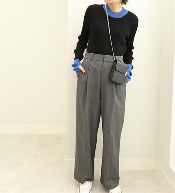 GeeRA（ジーラ）の「指穴配色デザイン柔らかリブニット（ニット・セーター）」｜詳細画像