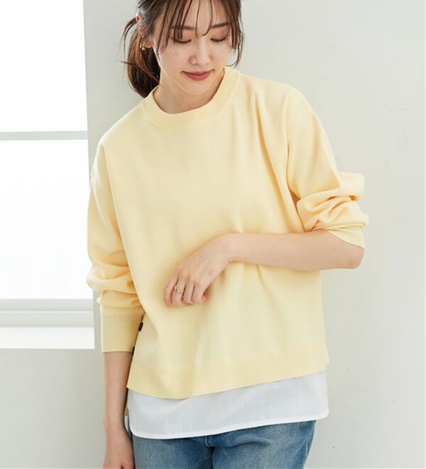 BELLUNA（ベルーナ）の「裾ボタン重ね着風ニットプルオーバー（ニット・セーター）」｜詳細画像