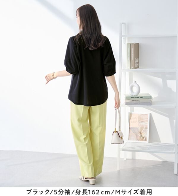 alotta（アロッタ）の「【接触冷感】さらっと上品ランタンスリーブカットソー（カットソー）」｜詳細画像