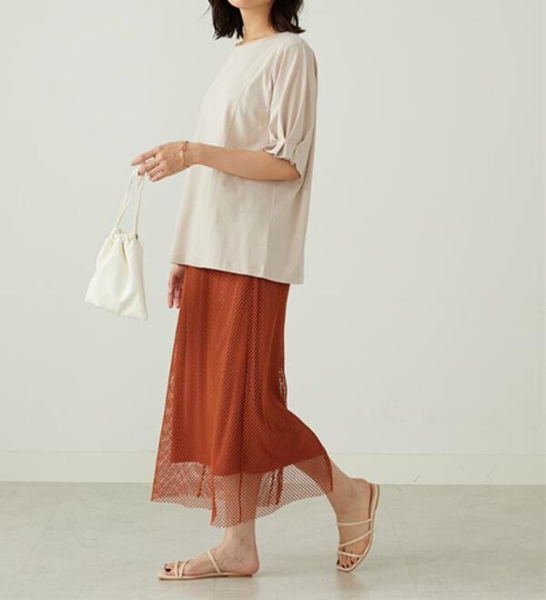 BELLUNA（ベルーナ）の「ヒンヤリ！袖タックデザインプルオーバー（カットソー）」｜詳細画像