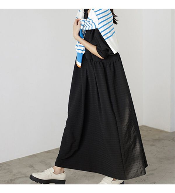 GeeRA（ジーラ）の「ワッシャー素材パフスリーブワンピース（その他ワンピース）」｜詳細画像