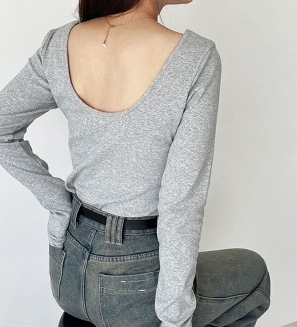 GeeRA（ジーラ）の「バックオープンリブトップス（カットソー）」｜詳細画像