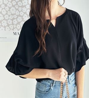 GeeRA（ジーラ）の「３ＷＡＹタックドルマンブラウス（ブラウス）」｜ブラック