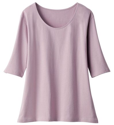 「綿１００％汗ジミ対策　５分袖プルオーバー（肌着・インナーウェア）」