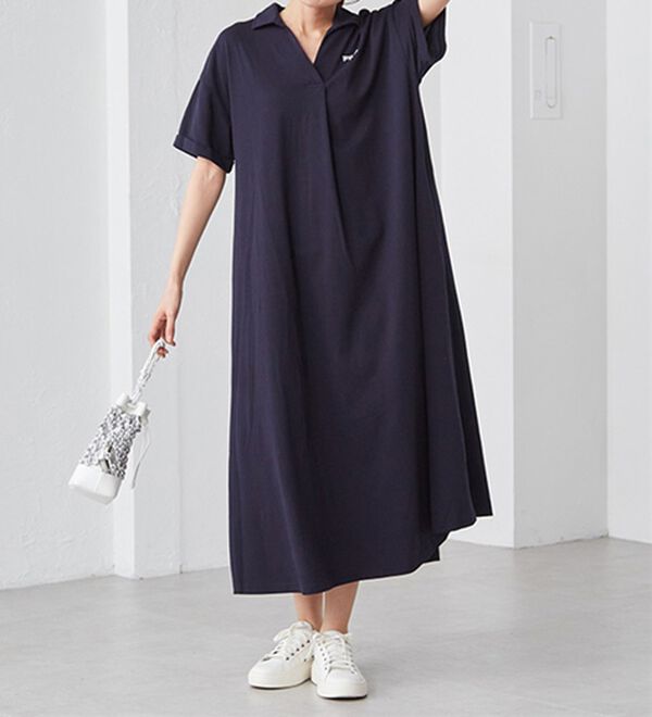 RANAN（ラナン）の「＜ＦＩＬＡ＞ゆったりフレアーポロワンピース（その他ワンピース）」｜詳細画像