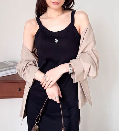 RANAN（ラナン）の「＜Ｕ．Ｓ．ＰＯＬＯ　ＡＳＳＮ．＞カップ付アメスリリブワンピース（カットソーワンピース）」
