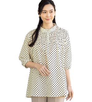 ルフラン（ルフラン）の「涼やか♪水玉模様のふんわりブラウス（ブラウス）」｜詳細画像