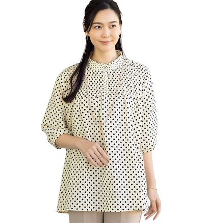 ルフラン（ルフラン）の「涼やか♪水玉模様のふんわりブラウス（ブラウス）」