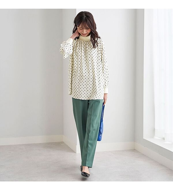 BELLUNA（ベルーナ）の「リブ切替ドレープデザインブラウス（ブラウス）」｜詳細画像