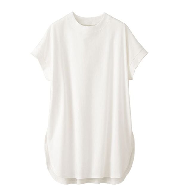 GeeRA（ジーラ）の「綿１００％フレンチスリーブチュニックＴシャツ（カットソー）」｜詳細画像