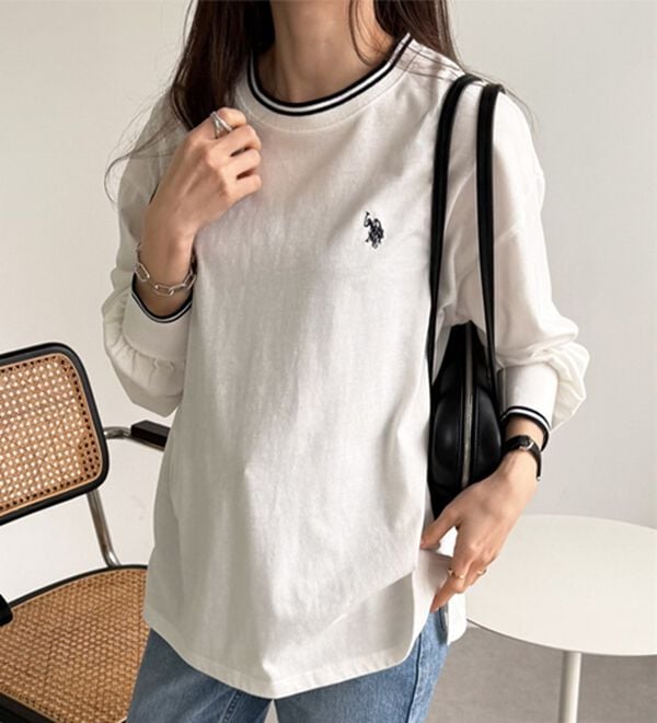 GeeRA（ジーラ）の「【Ｕ．Ｓ．　ＰＯＬＯ　ＡＳＳＮ．】配色ラインロンＴ（カットソー）」｜詳細画像
