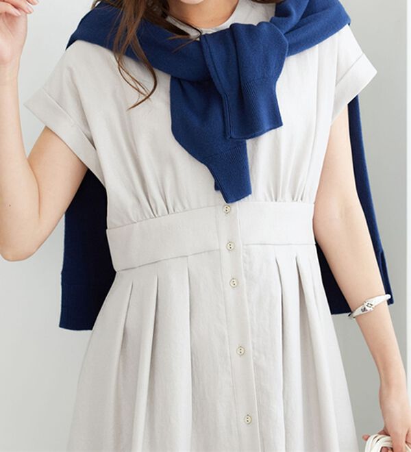 BELLUNA（ベルーナ）の「箔プリント麻調グリッターワンピース（その他ワンピース）」｜詳細画像