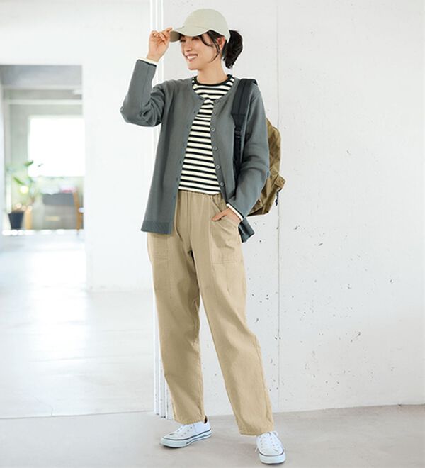 BELLUNA（ベルーナ）の「《ＨｕｇＲｅａｍコットン》ガーゼコロンパンツ（フルレングスパンツ）」｜詳細画像
