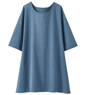 BELLUNA（ベルーナ）の「綿１００％抗菌防臭汗ジミ対策チュニック（チュニック）」｜杢インディゴ