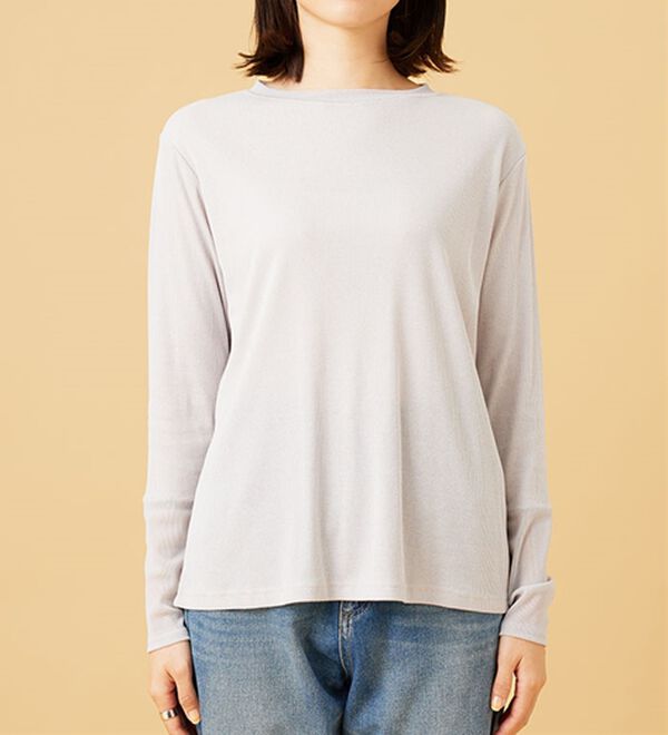 BELLUNA（ベルーナ）の「衿＆袖ラメチュール切替プルオーバー（カットソー）」｜詳細画像