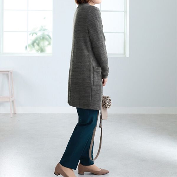 BELLUNA（ベルーナ）の「裏起毛素材ロングカーディガン（ニットカーディガン）」｜詳細画像