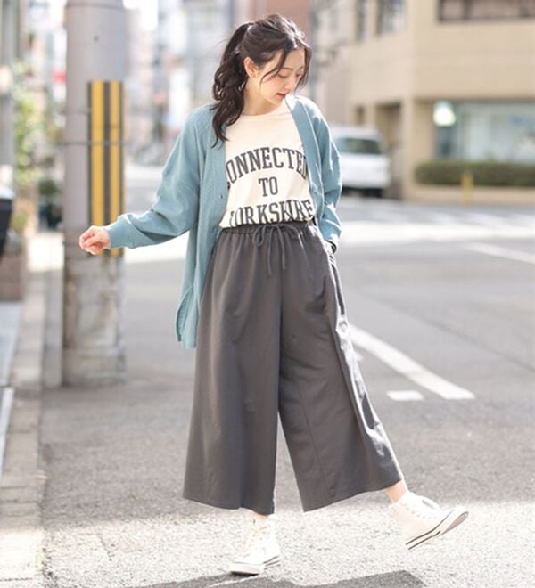 A HAPPY MARILYN（アハッピーマリリン）の「【Ｌ～８Ｌ】選べる身長別＆デザイン　ゆるっと楽ちん　ミニ裏毛　フレアスカート＆ワイドパンツ（ワイドパンツ・ガウチョ）」｜詳細画像